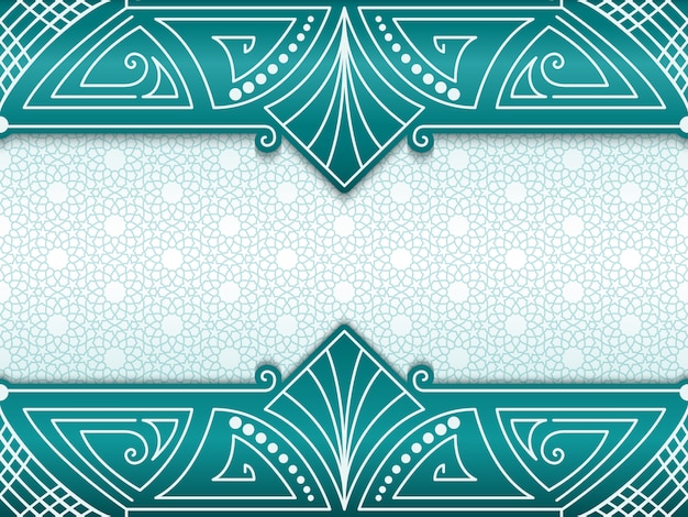 Free vector geometric abstract frame on background with ethnic ornament.