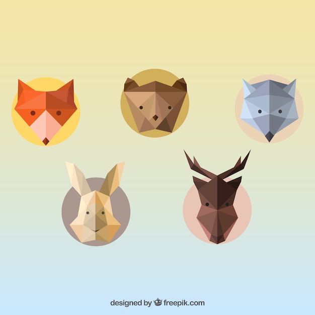 Vettore gratuito avatar animali geometriche