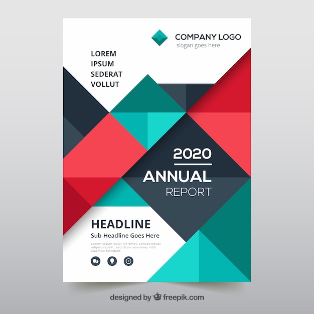 Geometric annual report cover template