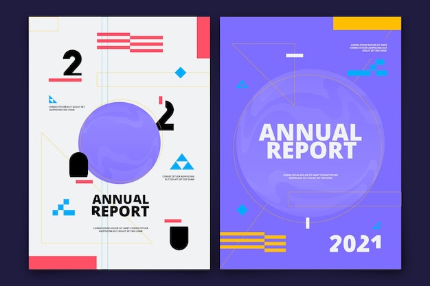 Free vector geometric annual report