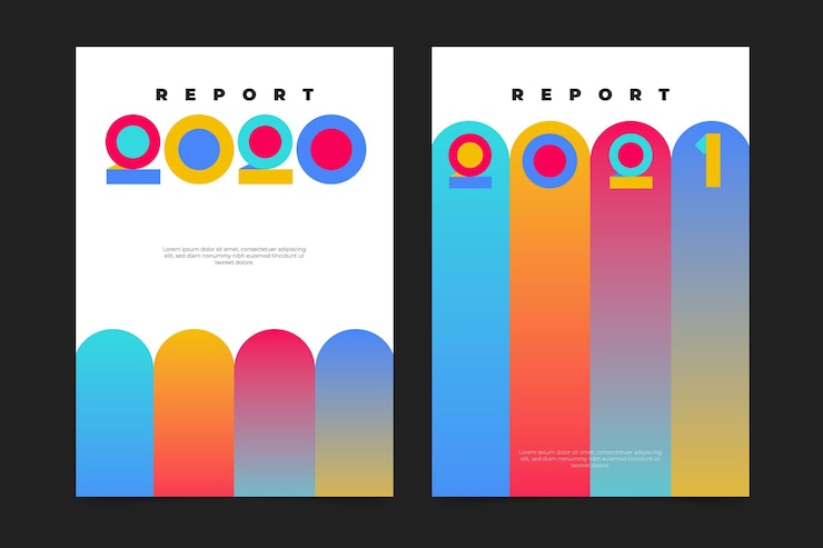 Free Vector geometric annual report