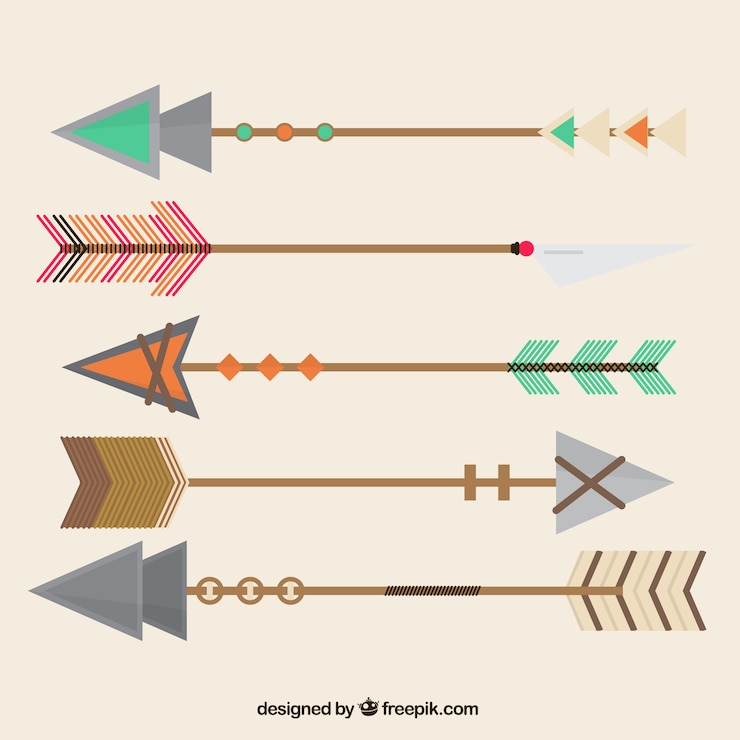 Free Vector geometric antique arrows with different styles