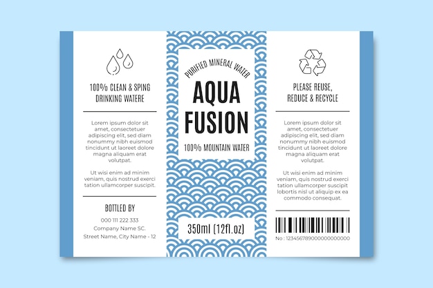 Geometric aquafusion water label