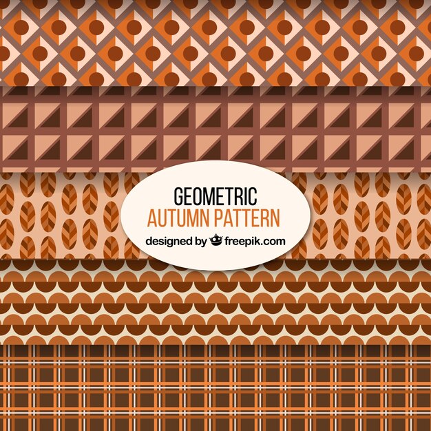 Geometric autumn pattern collection