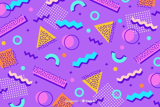 Geometric Background in 80s Style – Free Vector Template