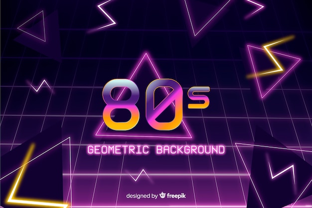 Free vector geometric background in 80s style