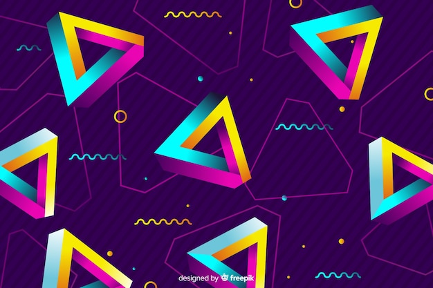 Geometric Background In 80s Style