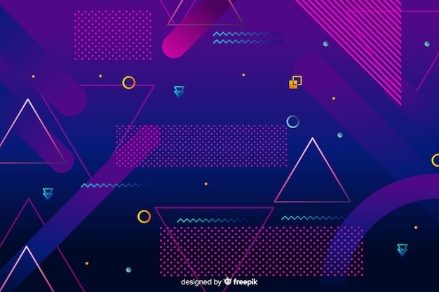 Free vector geometric background in 80s style