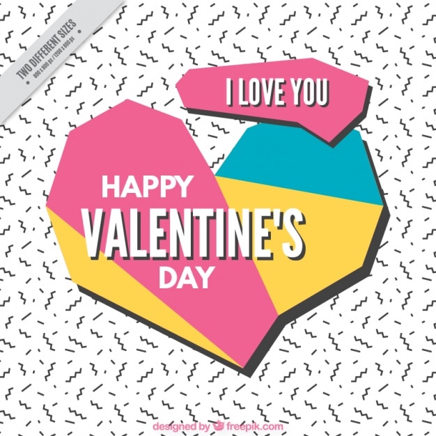 Free vector geometric background memphis valentine