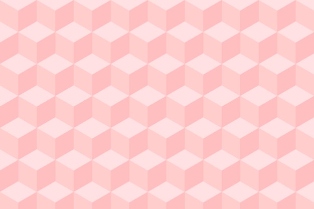 Geometric background vector in pink cube patterns