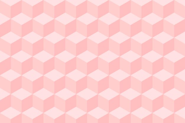 Geometric background vector in pink cube patterns