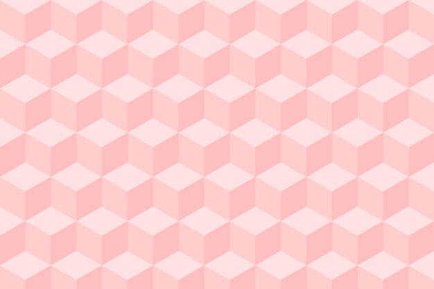 ピンクの立方体パターンの幾何学的な背景ベクトル