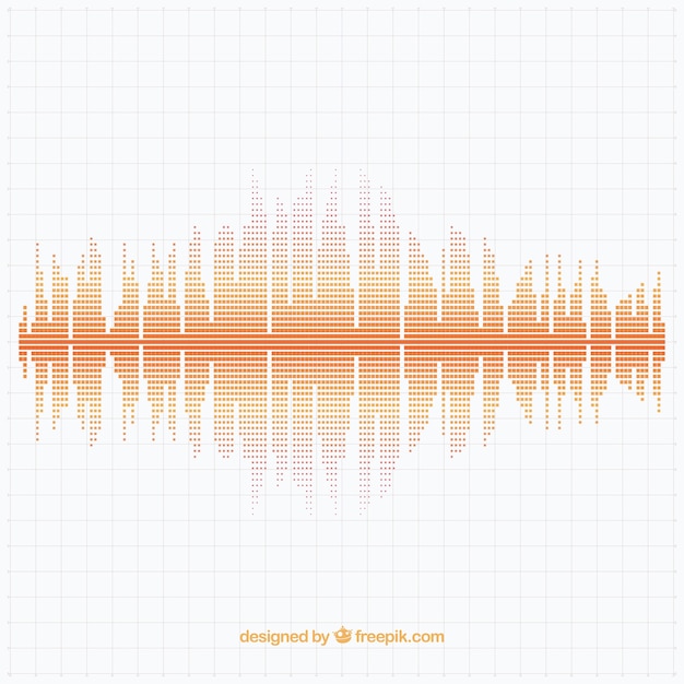 Free vector geometric background with dotted sound wave