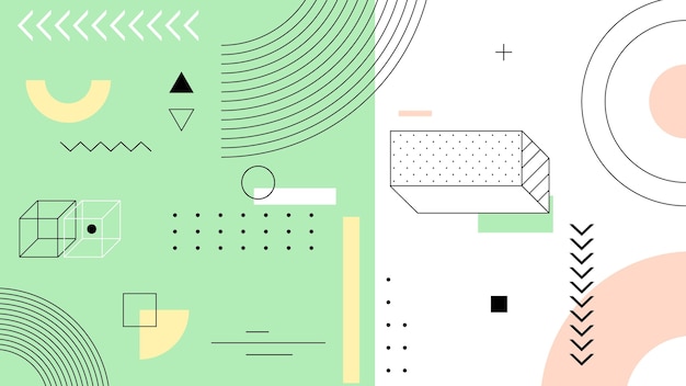 Free vector geometric background with lines and shapes