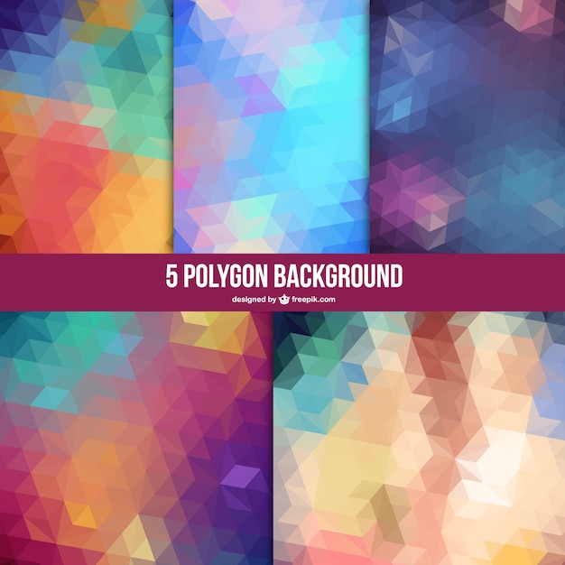 Free vector geometric backgrounds set