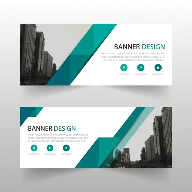 Geometric banner, blue tones