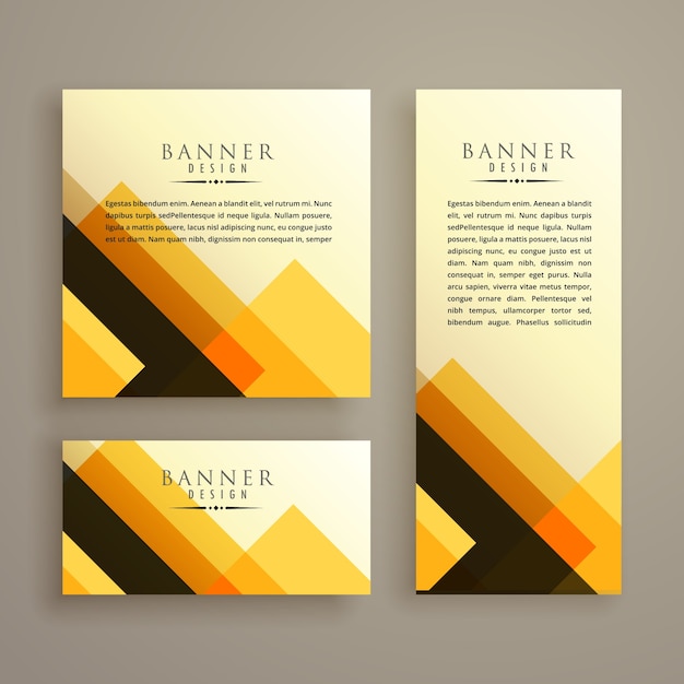 Astratto tre carte forma banner design vector