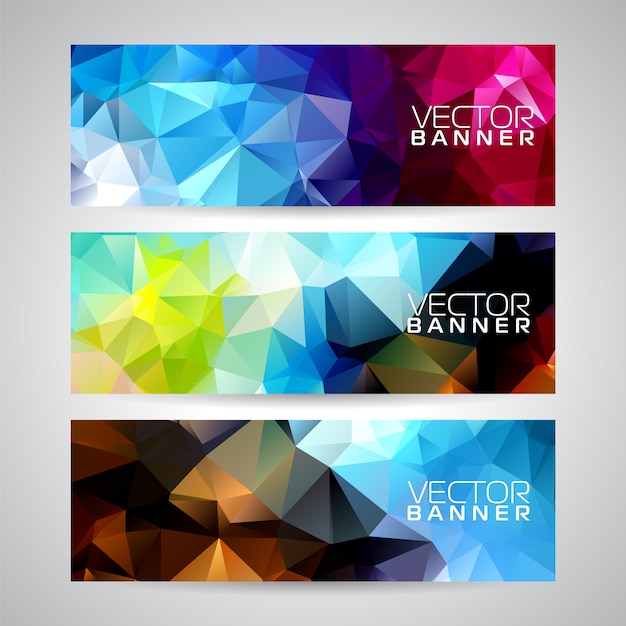 Free vector geometric banners collection