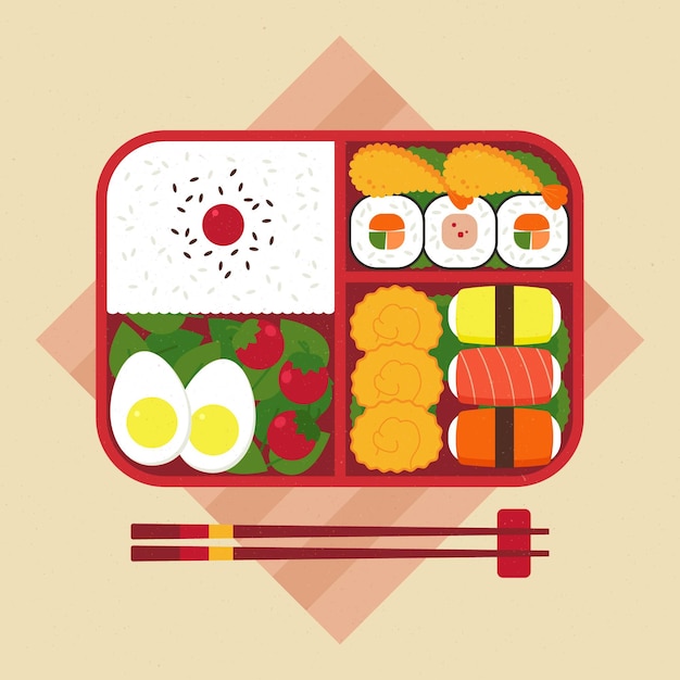 Free vector geometric bento box illustration