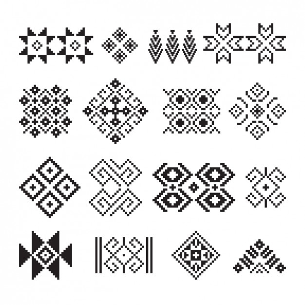 Free vector geometric black icons collection