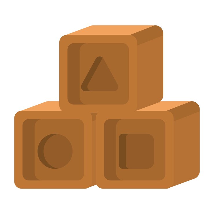 Free Vector geometric blocks wood toy