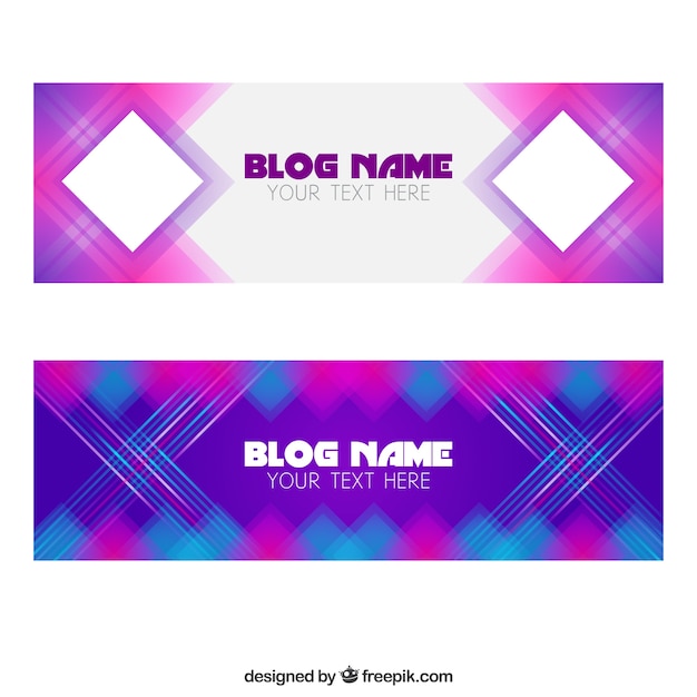 Free vector geometric blog banners