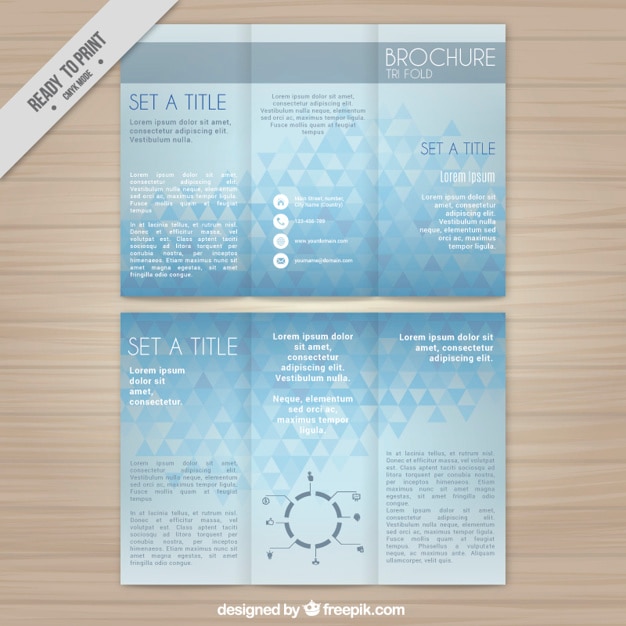 Бесплатное векторное изображение Геометрический синий брошюра