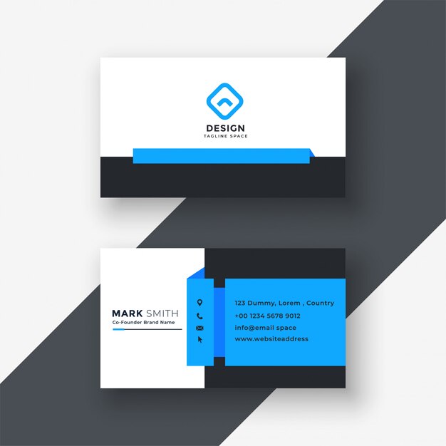 Geometric blue business card professional design