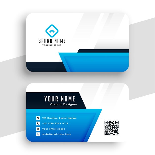 Free vector geometric blue business card professional design