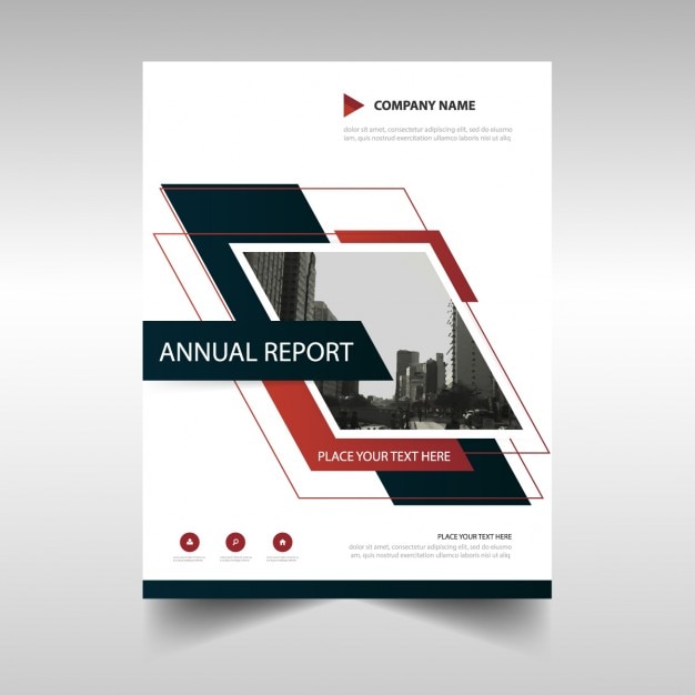 Free vector geometric brochure, annual report