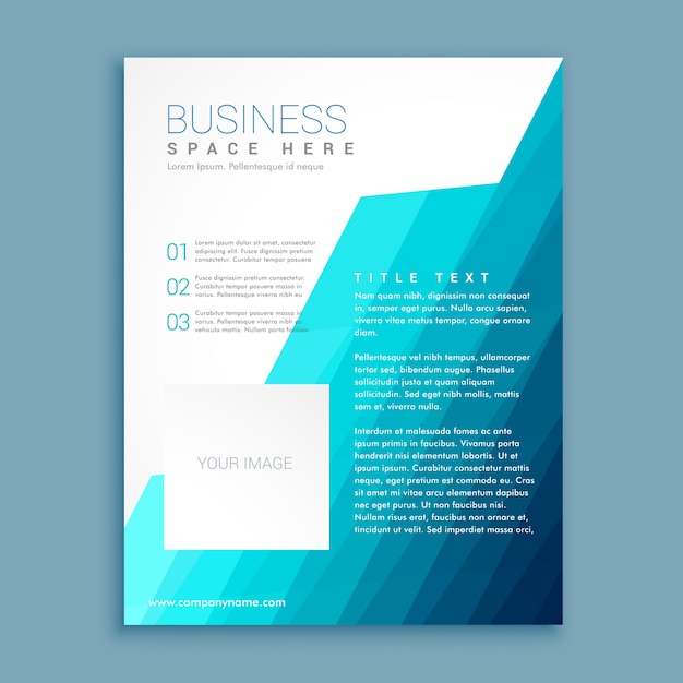 Geometric brochure with blue tones