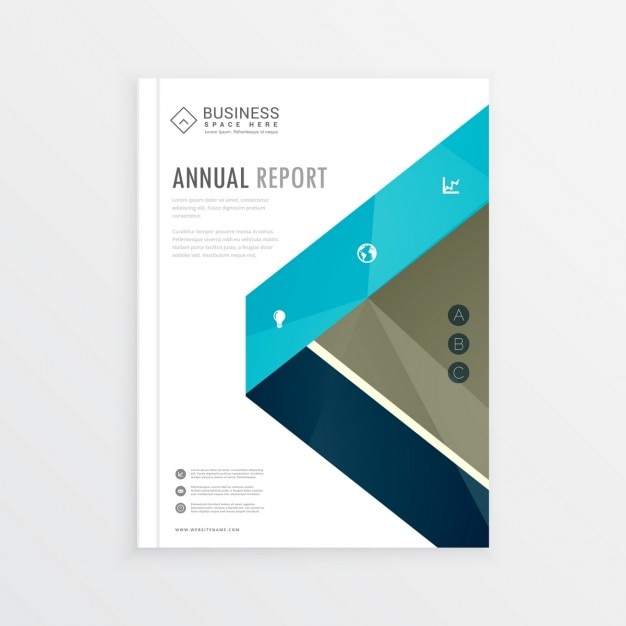 Free vector geometric brochure with a triangular section