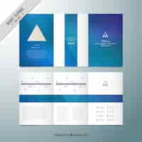 Free vector geometric business brochure in blue tones