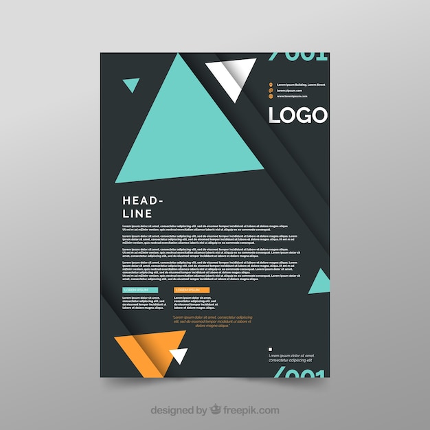 Free vector geometric business brochure