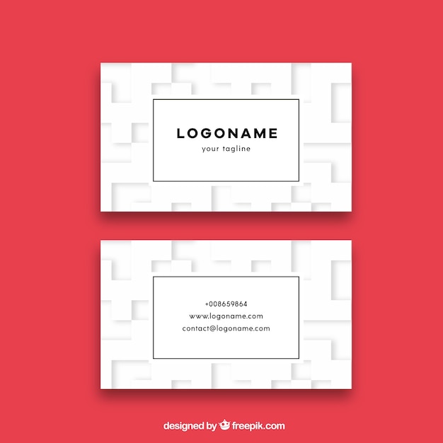 Free vector geometric business card with minimalist style