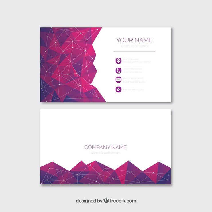 Free Vector geometric business card with modern style