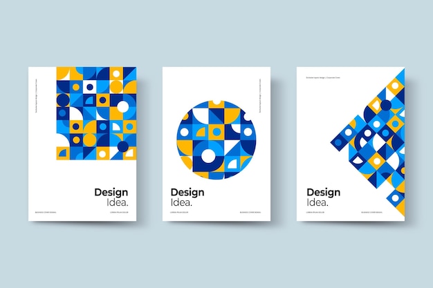 Free vector geometric business cover collection