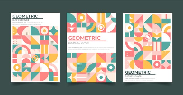 Free vector geometric business cover collection