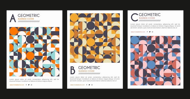 Free vector geometric business cover collection