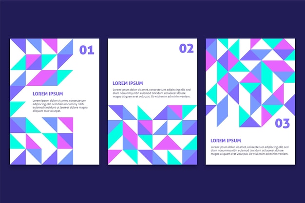 Free vector geometric business cover collection