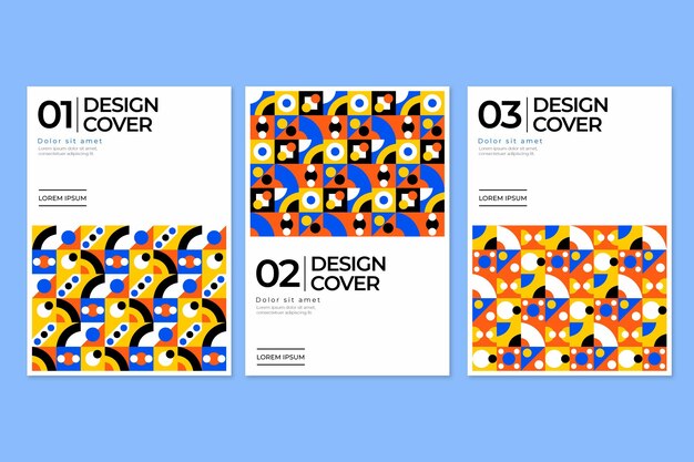 Free vector geometric business cover collection