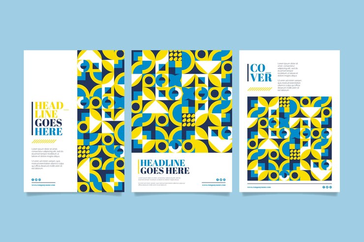 Free Vector geometric business cover collection