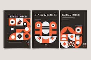 Free vector geometric business cover collection