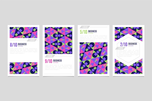 Geometric business cover set