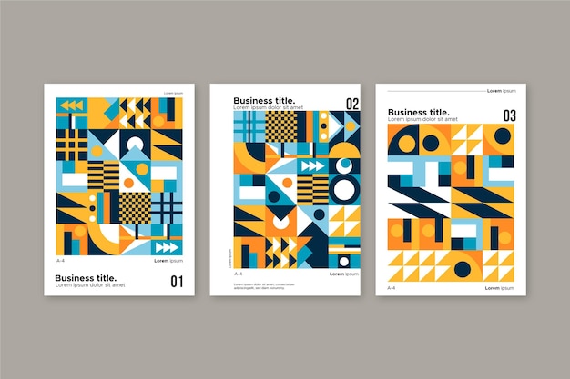 Free vector geometric business cover