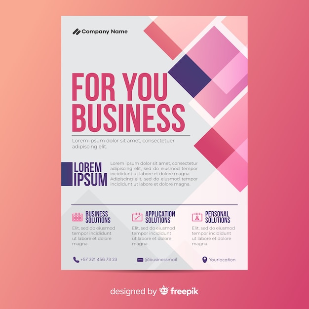 Geometric business flyer template flat design