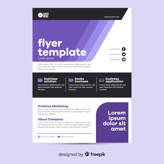 Geometric business flyer template flat design