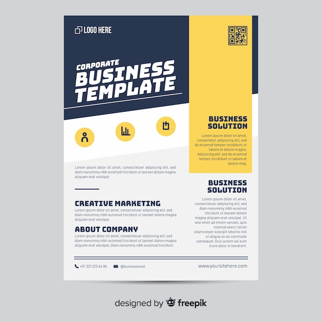 Free vector geometric business flyer template flat design