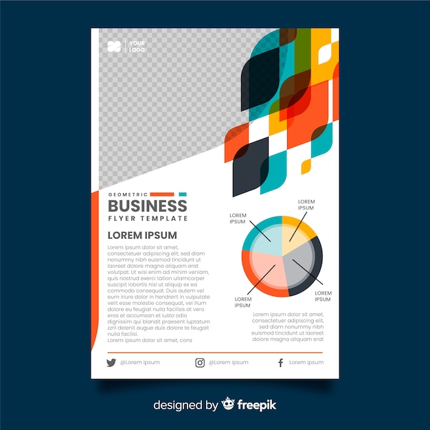 Free vector geometric business flyer template