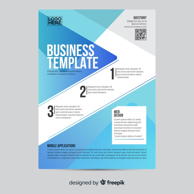 Geometric business infographic flyer template